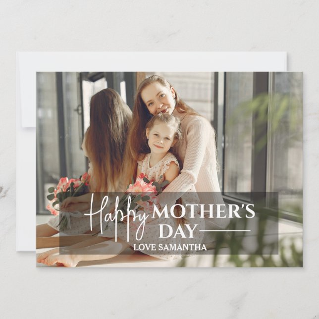 Modern Script Overlay 1 Foto Happy Mothers Day (Vorderseite)