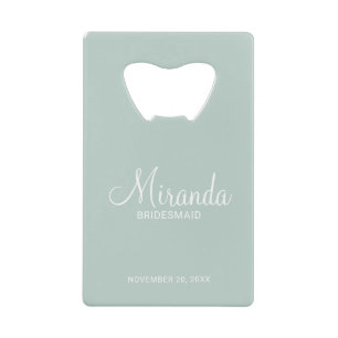 Modern Script Personalisiert Bridesmaid Geldbeutel Flaschenöffner