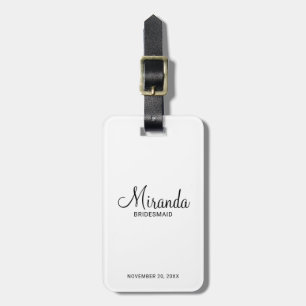 Modern Script Personalisiert Bridesmaid Gepäckanhänger