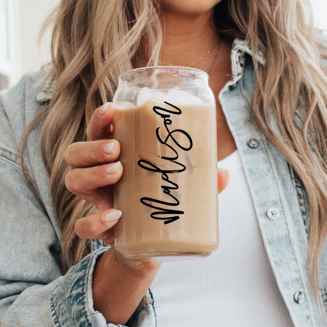 Modern Script Personalisiert Bridesmaid Giftname Dosenglas (Von Creator hochgeladen)