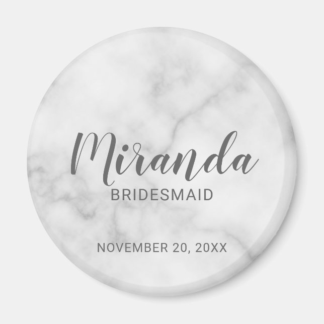 Modern Script Personalisiert Bridesmaid Magnet (Vorne)