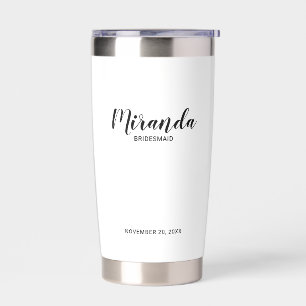 Modern Script Personalisiert Bridesmaid Name Thermobecher