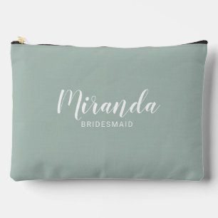Modern Script Personalisiert Bridesmaid Name Zubehörtasche