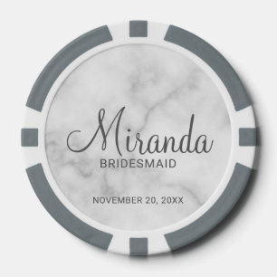 Modern Script Personalisiert Bridesmaid Pokerchips