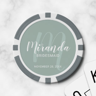 Modern Script Personalisiert Bridesmaid Pokerchips