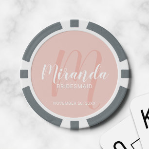 Modern Script Personalisiert Bridesmaid Pokerchips