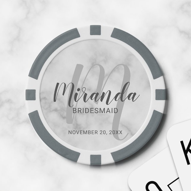 Modern Script Personalisiert Bridesmaid Pokerchips (Von Creator hochgeladen)