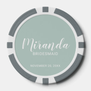 Modern Script Personalisiert Bridesmaid Pokerchips
