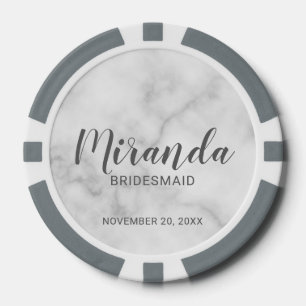 Modern Script Personalisiert Bridesmaid Pokerchips