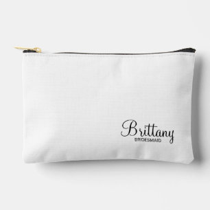 Modern Script Personalisiert Bridesmaid Zubehörtasche