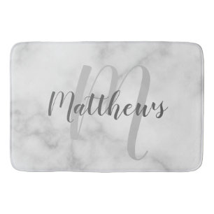 Modern Script Personalisiert Monogram und Familien Badematte