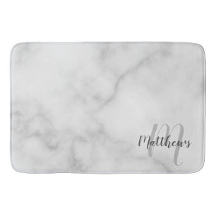 Modern Script Personalisiert Monogram und Familien Badematte