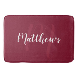 Modern Script Personalisiert Monogram und Familien Badematte
