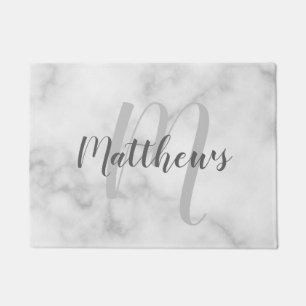 Modern Script Personalisiert Monogram und Familien Fußmatte