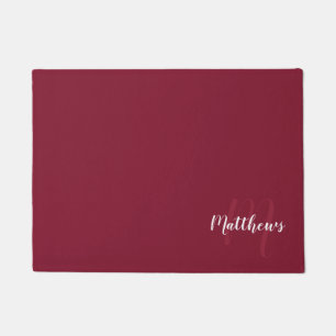 Modern Script Personalisiert Monogram und Familien Fußmatte