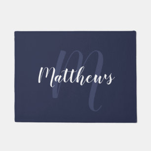 Modern Script Personalisiert Monogram und Familien Fußmatte