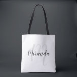Modern Script Personalisiert Monogram und Name<br><div class="desc">Personalisiertes Monogramm und Namensgeschenk mit personalisiertem Namen in grauem,  modernem Skript-Schriftart-Stil und Monogramm im hellgrauen modernen Script-Schriftart-Stil als Hintergrund auf weißem Hintergrund. Perfekt als Urlaubsgeschenk,  Familienfavoriten,  Dankeschön für Brautmädchen und Geschenk für alle besondere Anlass.</div>