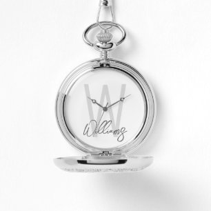 Modern Script Personalisiert Monogram und Name Armbanduhr