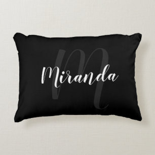 Modern Script Personalisiert Monogram und Name Bla Dekokissen