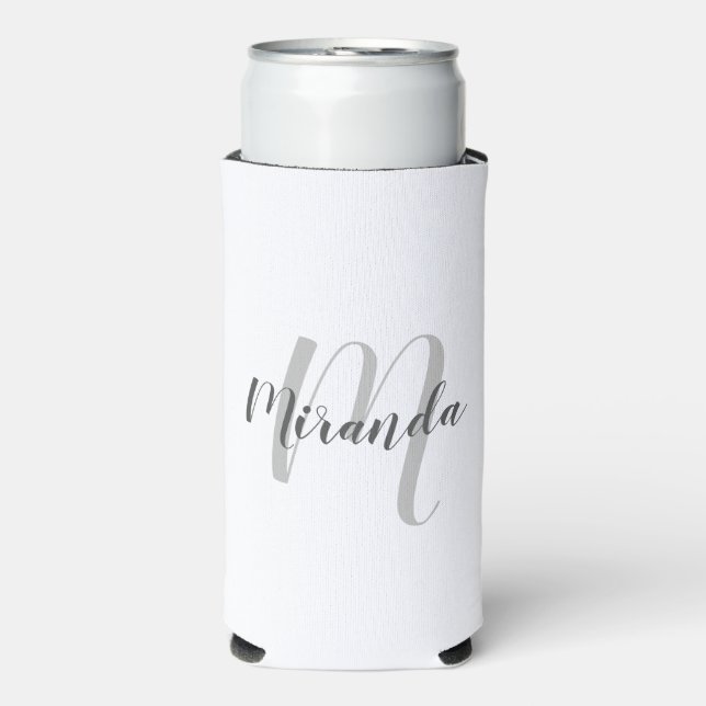Modern Script Personalisiert Monogram und Name Can Selters Dosenkühler (Seltzer Vorderseite)