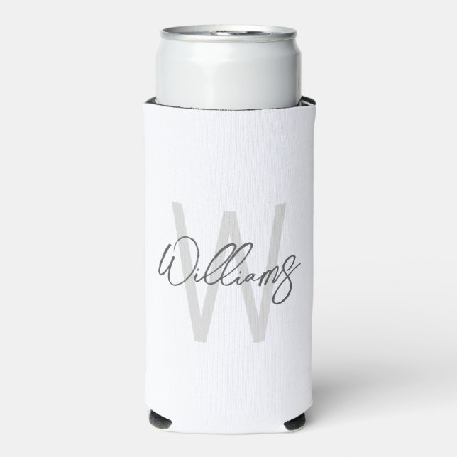 Modern Script Personalisiert Monogram und Name Can Selters Dosenkühler (Seltzer Vorderseite)