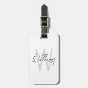 Modern Script Personalisiert Monogram und Name Gepäckanhänger