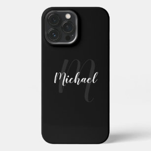 Modern Script Personalisiert Monogram und Name iPhone 13 Pro Max Hülle
