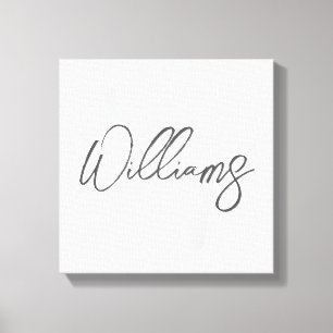 Modern Script Personalisiert Monogram und Name Leinwanddruck