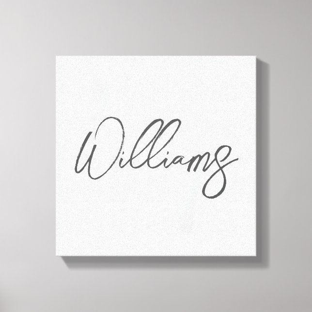 Modern Script Personalisiert Monogram und Name Leinwanddruck (Vorderseite)