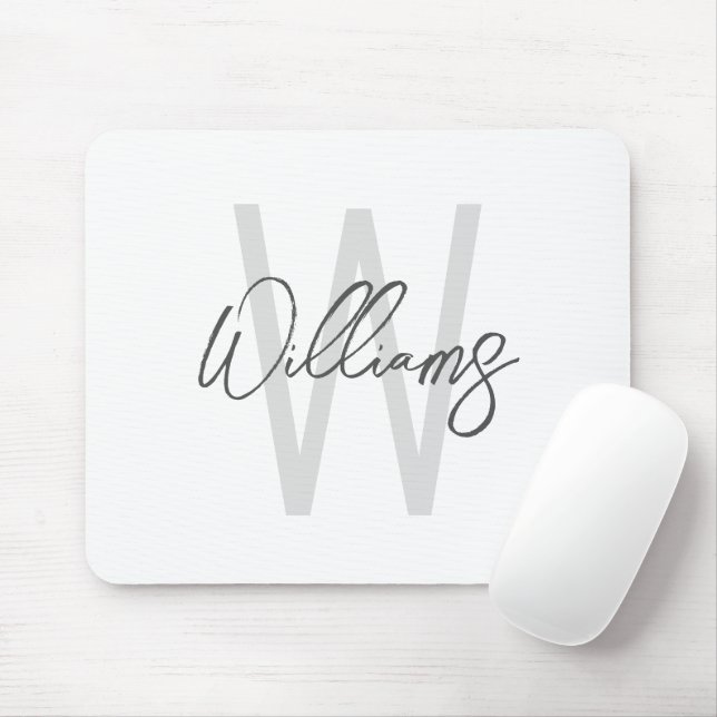 Modern Script Personalisiert Monogram und Name Mousepad (Mit Mouse)