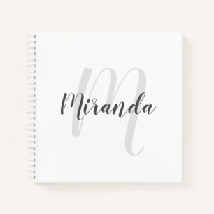 Modern Script Personalisiert Monogram und Name Notizbuch