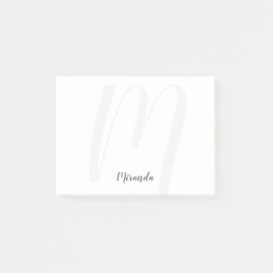 Modern Script Personalisiert Monogram und Name Post-it Klebezettel
