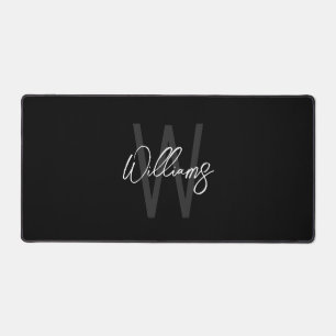 Modern Script Personalisiert Monogram und Name Schreibtischunterlage