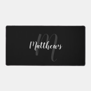Modern Script Personalisiert Monogram und Name Schreibtischunterlage