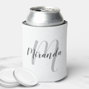 Modern Script Personalisiert Monogramm und Name Dosenkühler