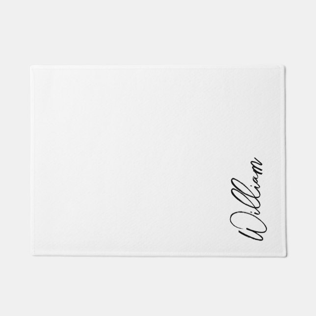 Modern Script Personalisiert Name Fußmatte (Vorderseite)