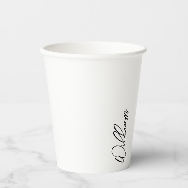Modern Script Personalisiert Name Pappbecher (Vorderseite)