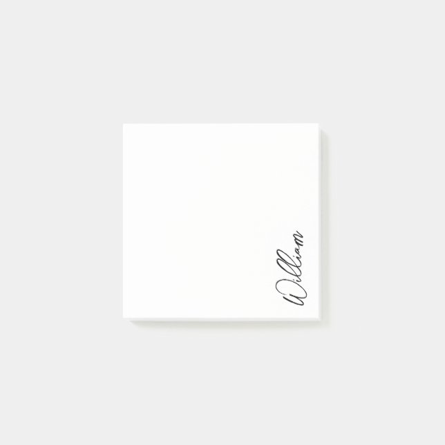 Modern Script Personalisiert Name Post-it Klebezettel (Vorderseite)