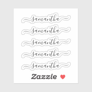 Modern Script Personalisiert Name Sticker