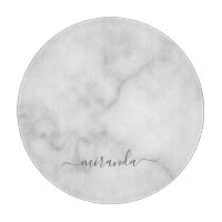 Modern Script Personalisiert Name White Marble