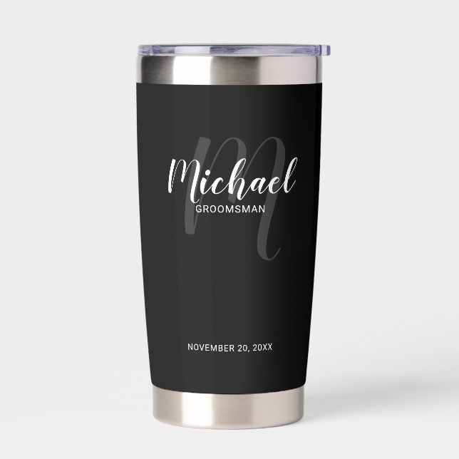 Modern Script Personalisiert Trauzeuge Name Thermobecher (Links)