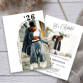 Modern Script Photo 2026 Minimalist Grad Party I Einladung