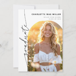 Modern Script Photo Arch Graduation Announcement Ankündigung