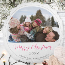 Modern Script Photo Christmas Keepsake