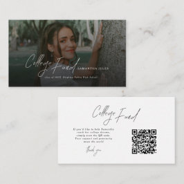 Modern Script Photo Graduation College Fund Begleitkarte