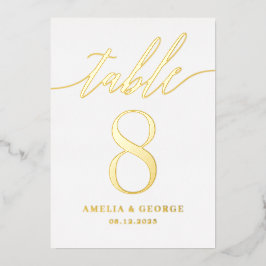 Modern Script REAL FOIL Tischnummer Card