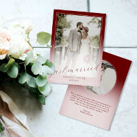 Modern Script Red 2-Foto Just Married Hochzeit