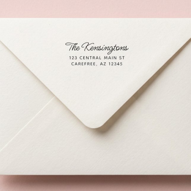 Modern Script Return Home Address Permastempel (Von Creator hochgeladen)