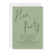 Modern Script Sage Green Hen Party