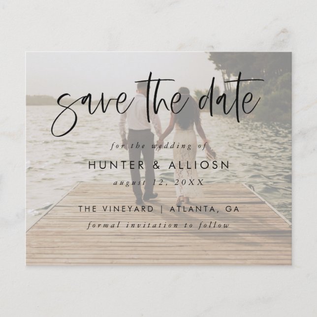 Modern Script Save the Date | Flyer Haushalt (Vorderseite)